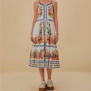 FARM Rio NWOT Delicate Garden Midi dress